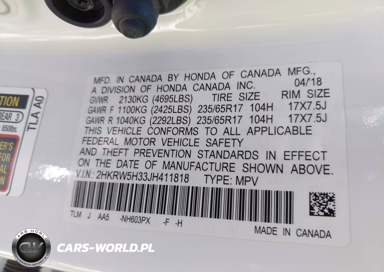 2018 Honda Cr-V Lx VIN:2HKRW5H33JH411818 - 9