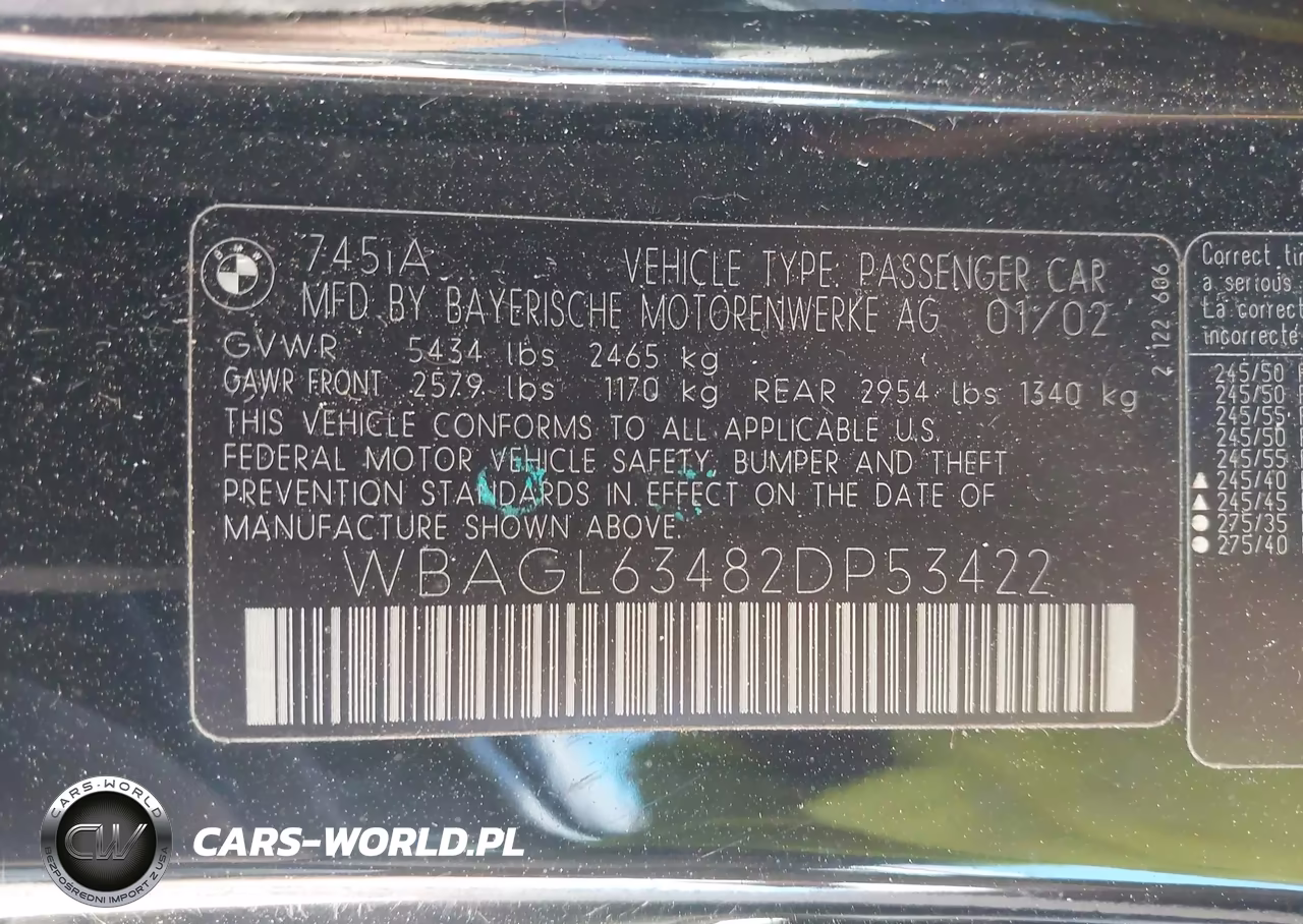 2002 BMW 745I VIN:WBAGL63482DP53422 - 9