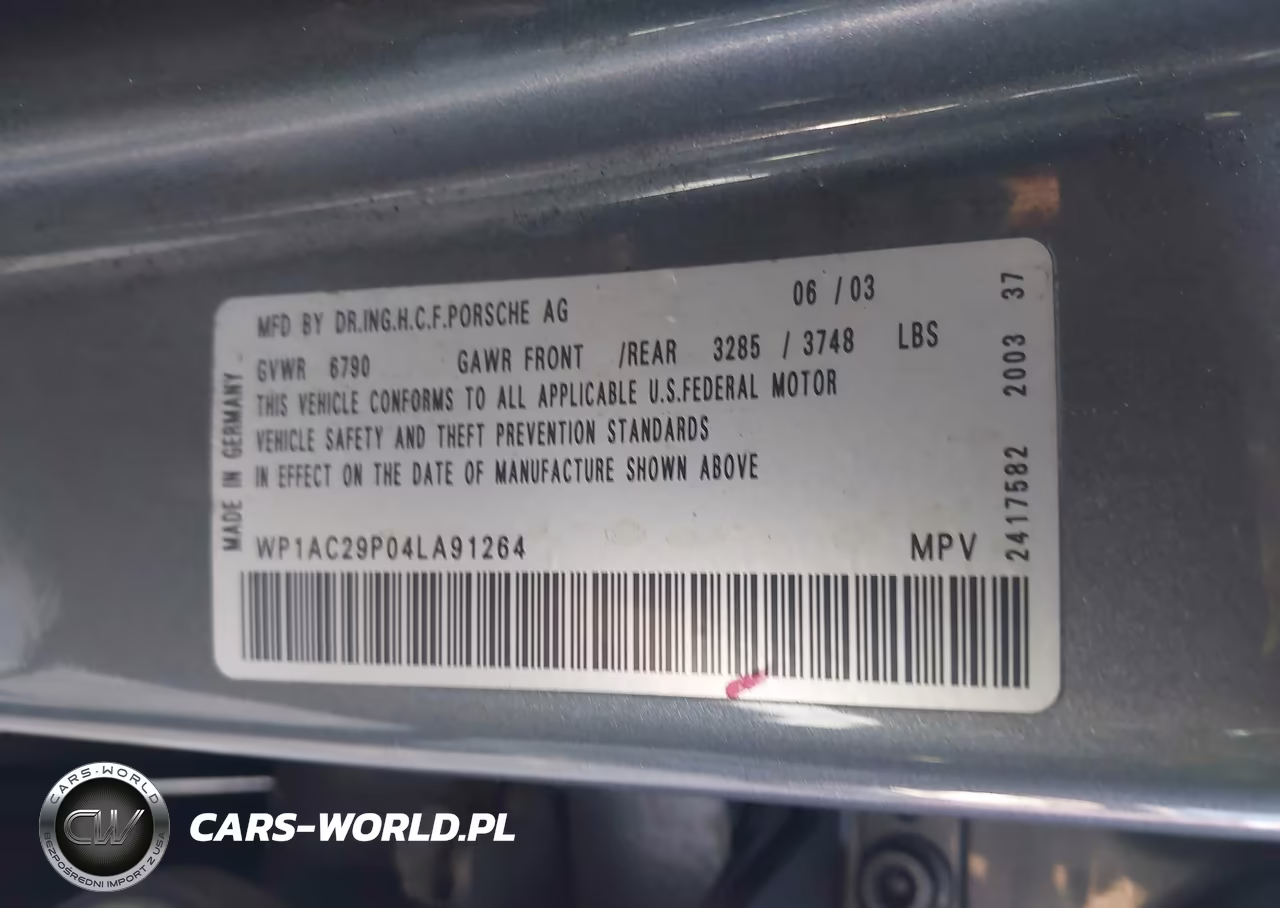 2004 Porsche Cayenne Turbo VIN:WP1AC29P04LA91264 - 9