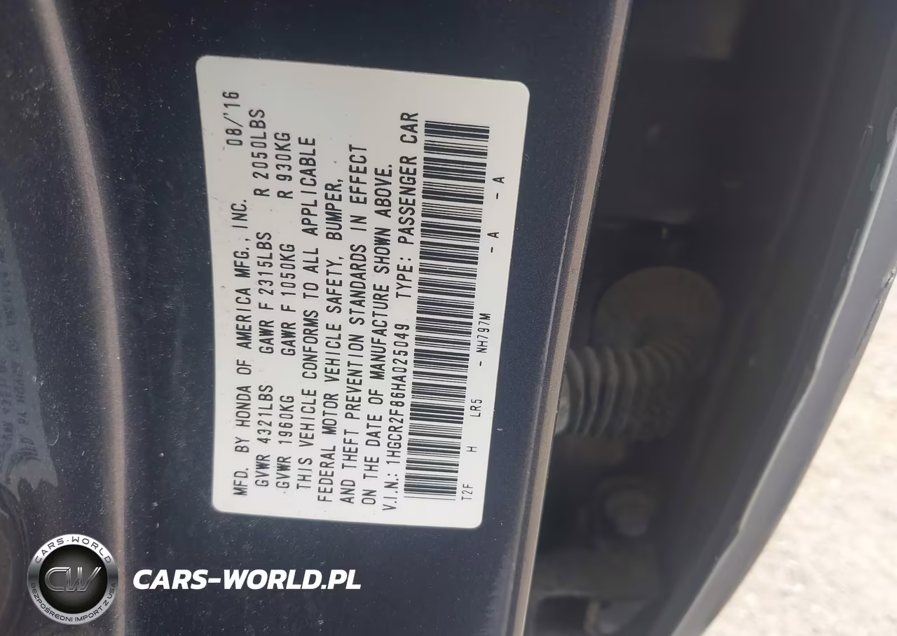 2017 Honda Accord Ex-L VIN:1HGCR2F86HA025049 - 9
