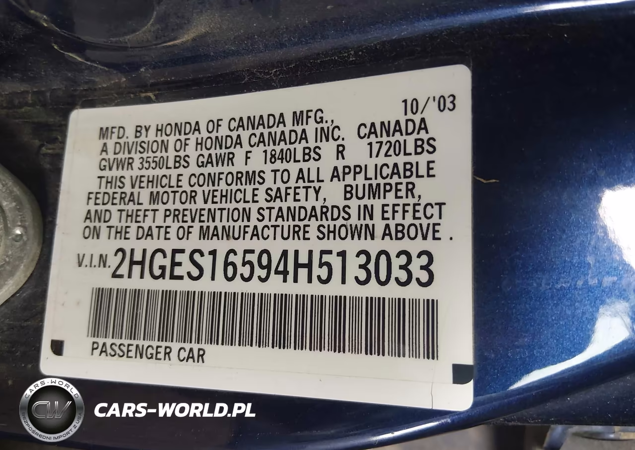 2004 Honda Civic Lx VIN:2HGES16594H513033 - 9