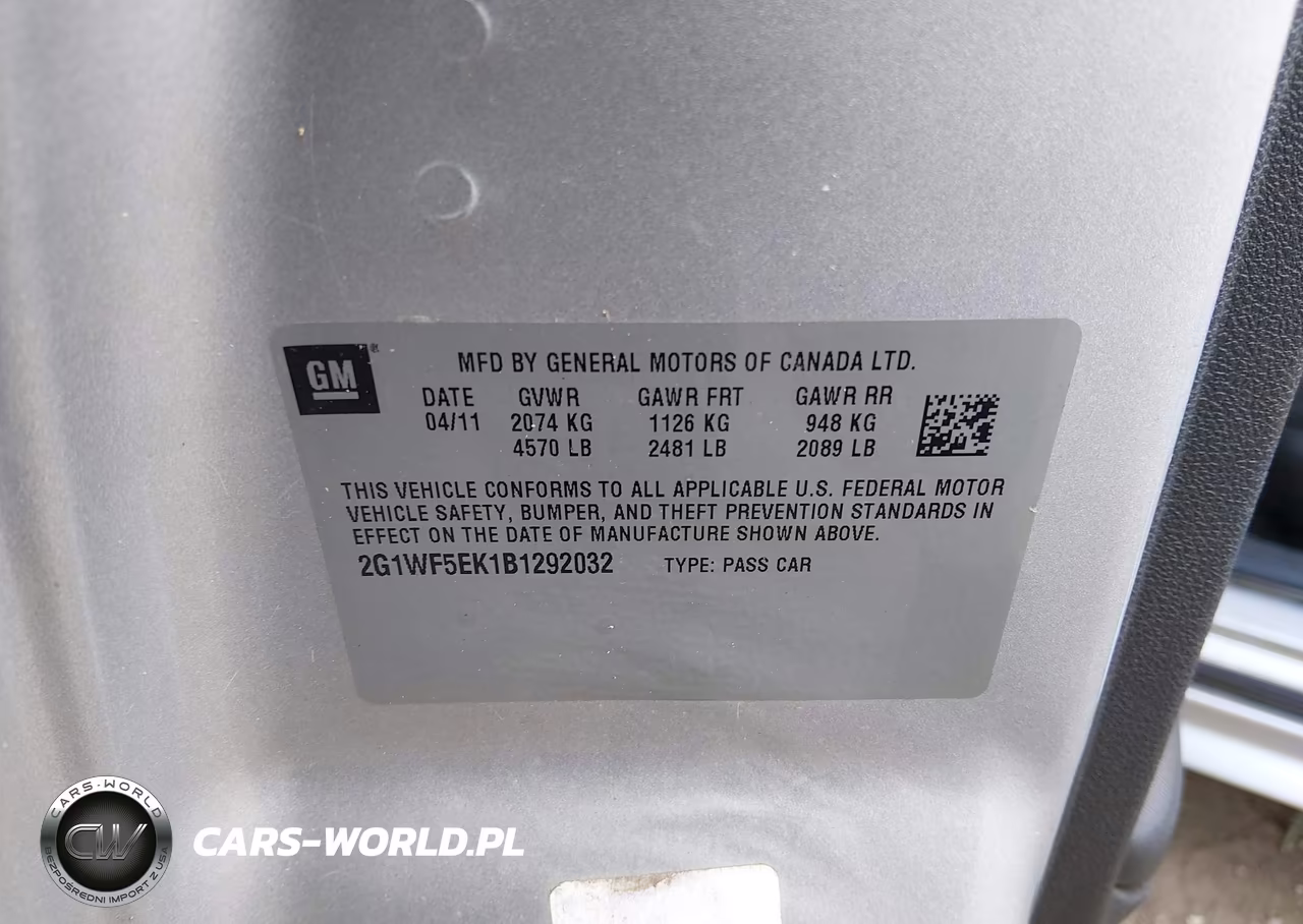 2011 Chevrolet Impala Ls VIN:2G1WF5EK1B1292032 - 9