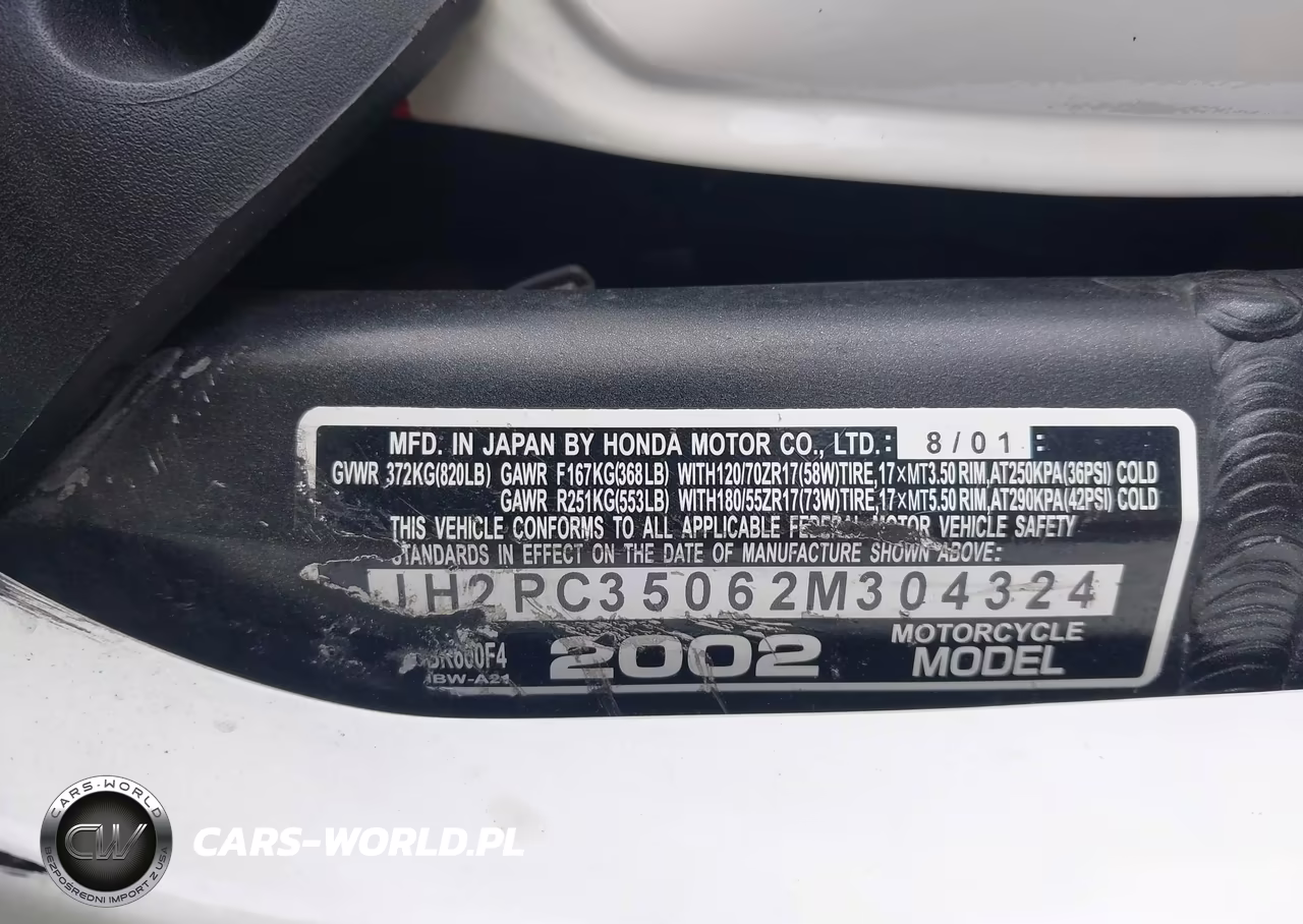 2002 Honda Cbr600 F4 VIN:JH2PC35062M304324 - 10