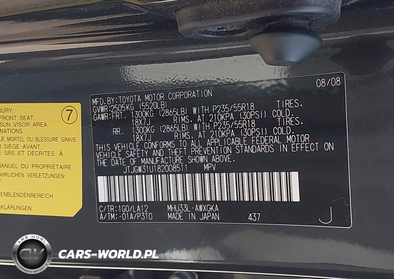 2008 Lexus Rx 400H VIN:JTJGW31U182008511 - 9