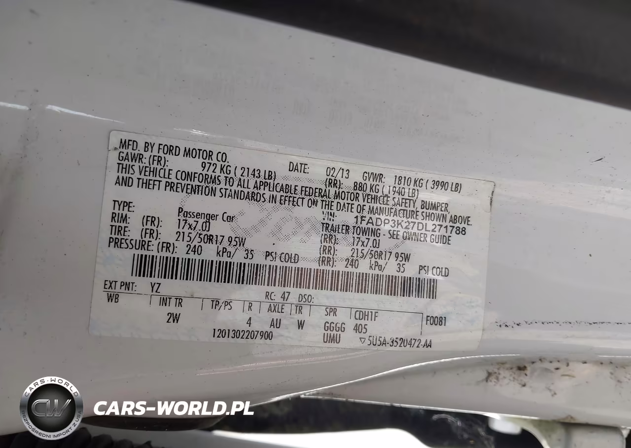2013 Ford Focus Se VIN:1FADP3K27DL271788 - 9
