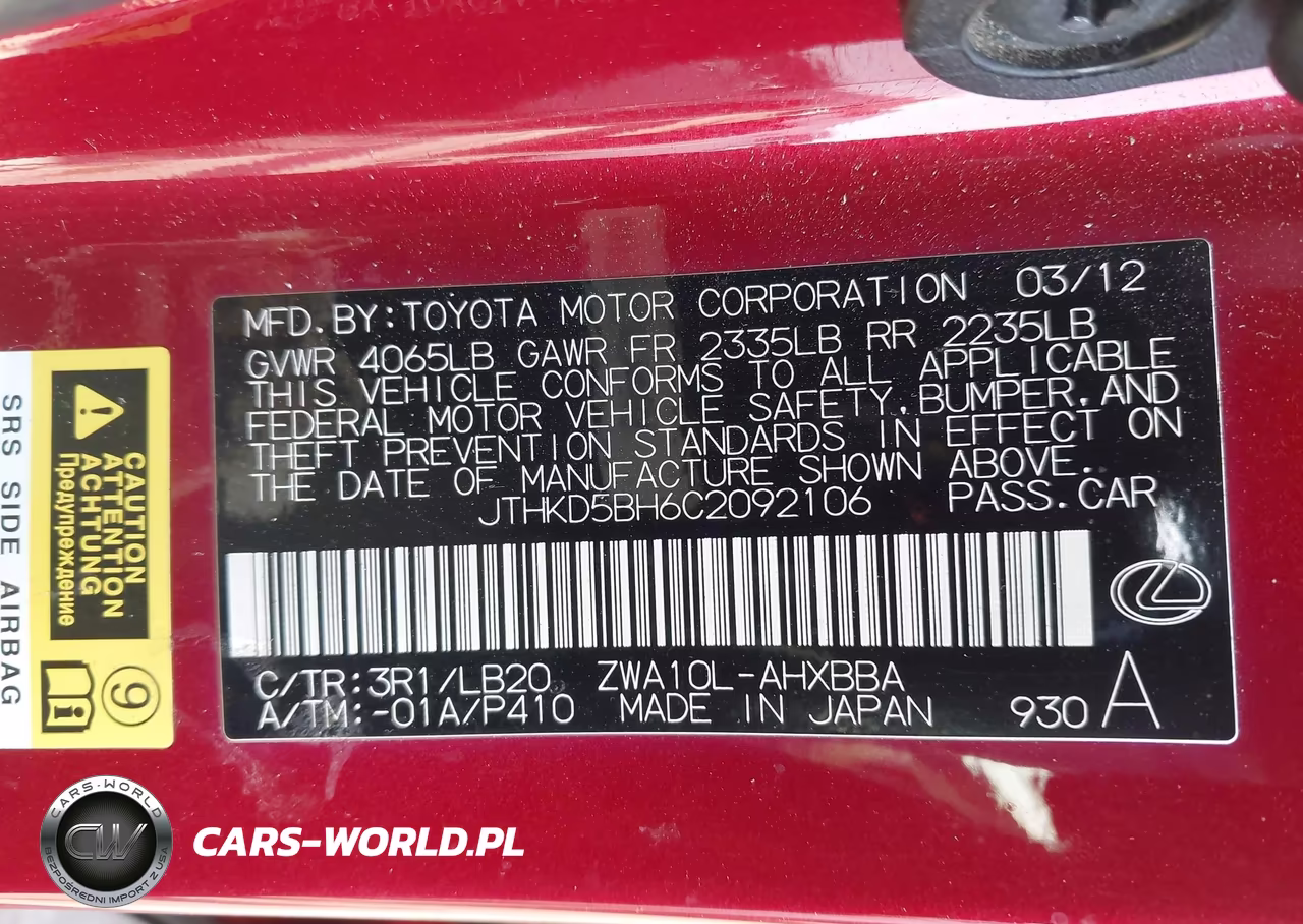 2012 Lexus Ct 200H Premium VIN:JTHKD5BH6C2092106 - 9