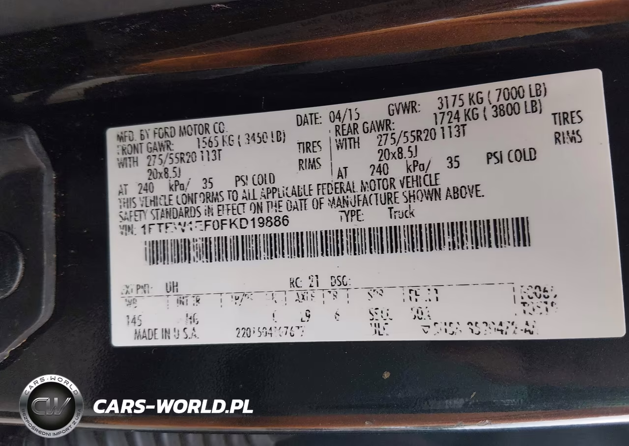 2015 Ford F-150 Lariat VIN:1FTEW1EF0FKD19886 - 9