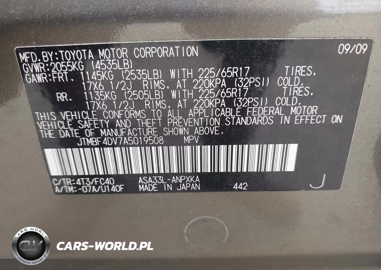 2010 Toyota Rav4 VIN:JTMBF4DV7A5019508 - 9