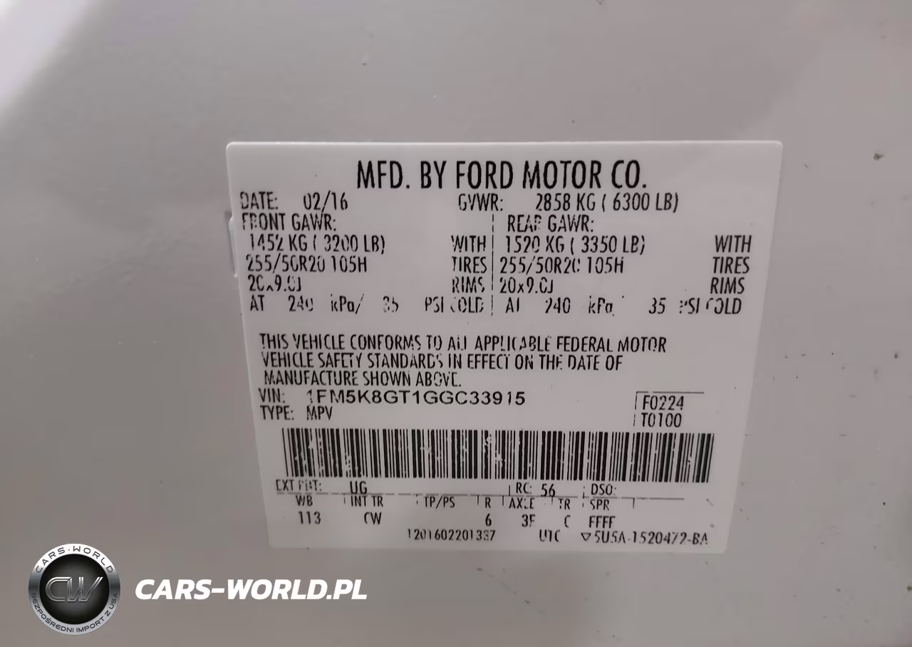 2016 Ford Explorer Sport VIN:1FM5K8GT1GGC33915 - 9