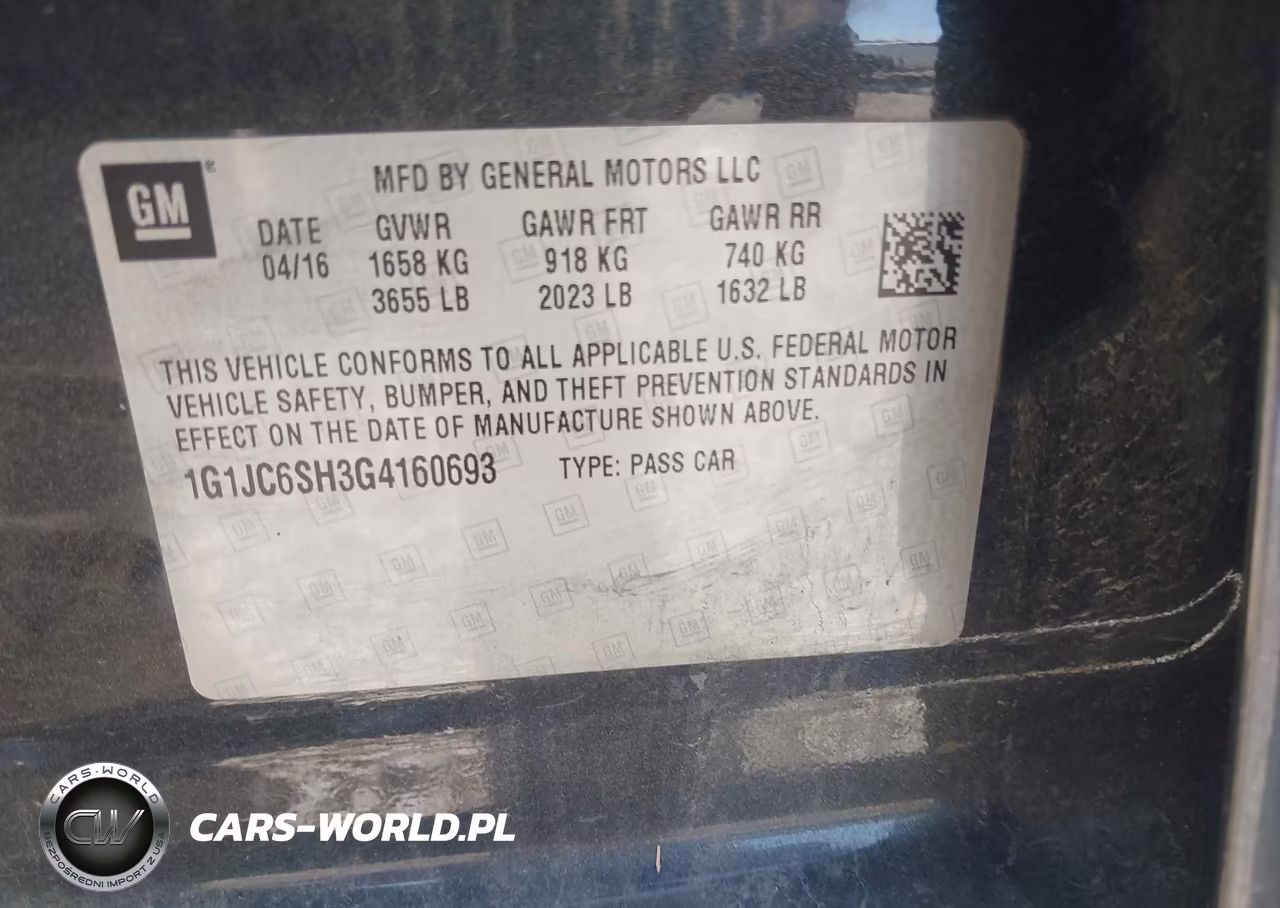 2016 Chevrolet Sonic Lt Auto VIN:1G1JC6SH3G4160693 - 9