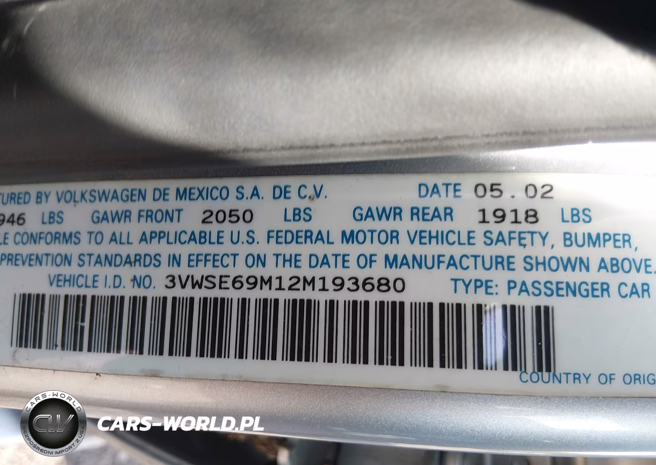 2002 Volkswagen Jetta Gls 1.8L VIN:3VWSE69M12M193680 - 9