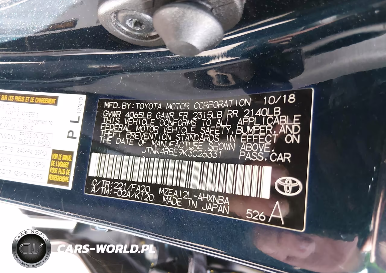 2019 Toyota Corolla Se VIN:JTNK4RBE9K3026331 - 9