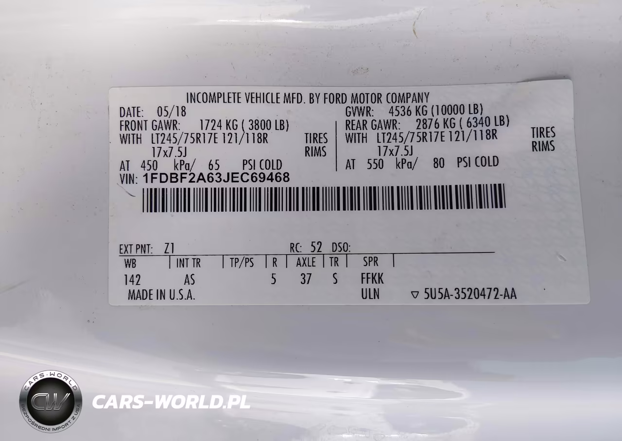 2018 Ford F-250 Xl VIN:1FDBF2A63JEC69468 - 9