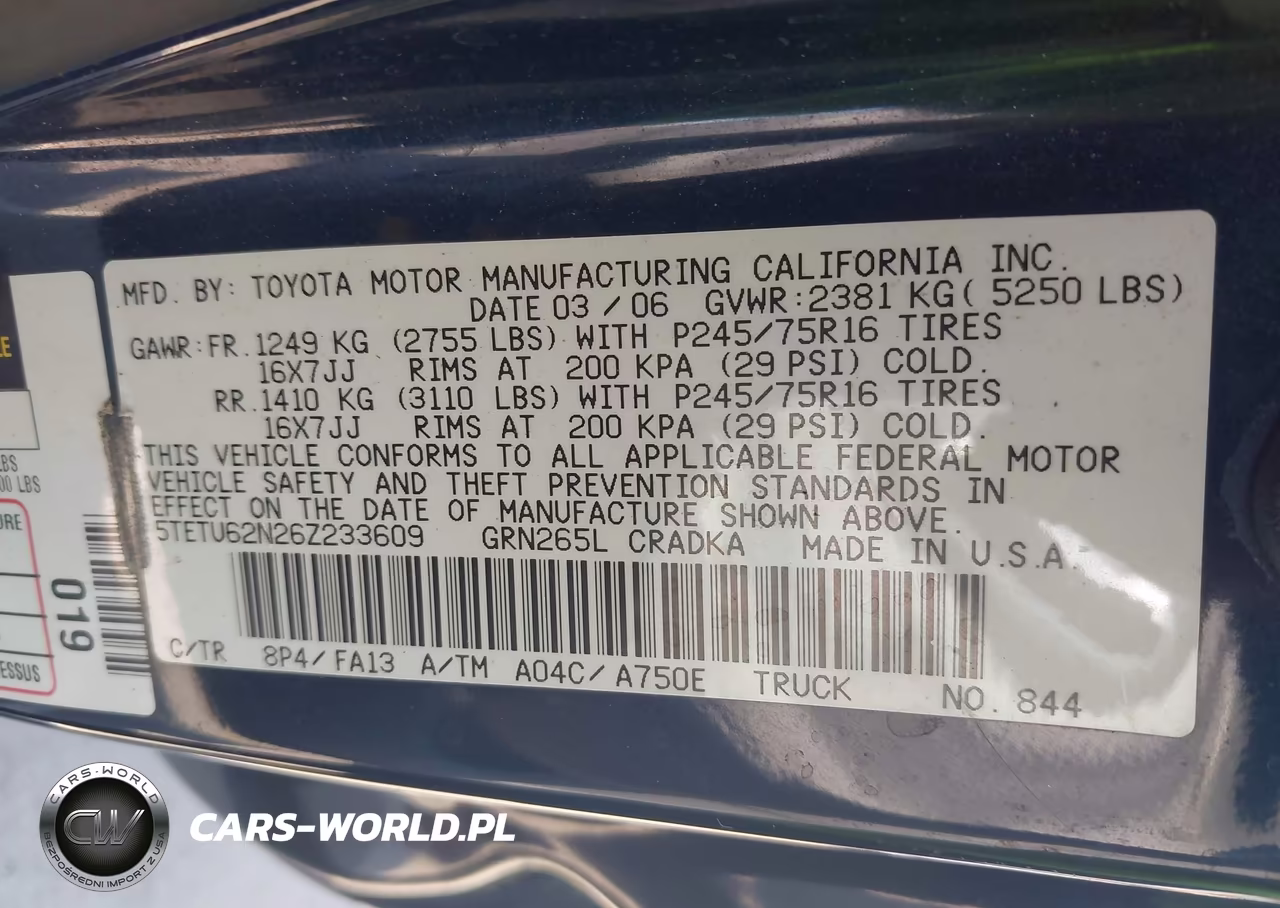 2006 Toyota Tacoma Prerunner V6 VIN:5TETU62N26Z233609 - 9