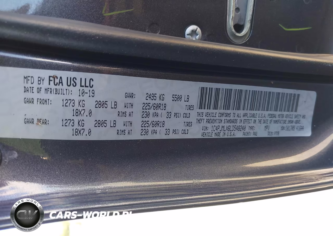 2020 Jeep Cherokee Altitude 4X4 VIN:1C4PJMLX6LD548240 - 9