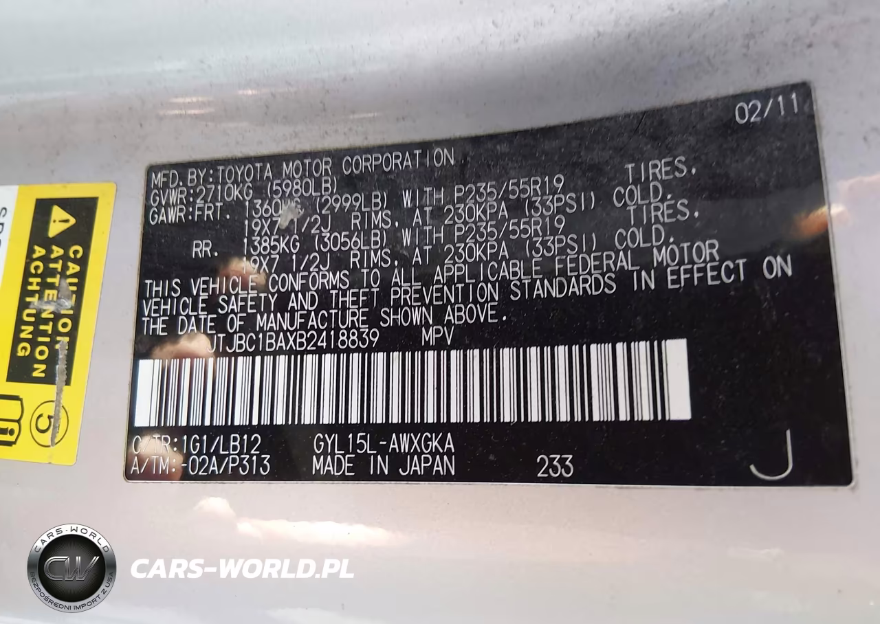 2011 Lexus Rx 450H VIN:JTJBC1BAXB2418839 - 9