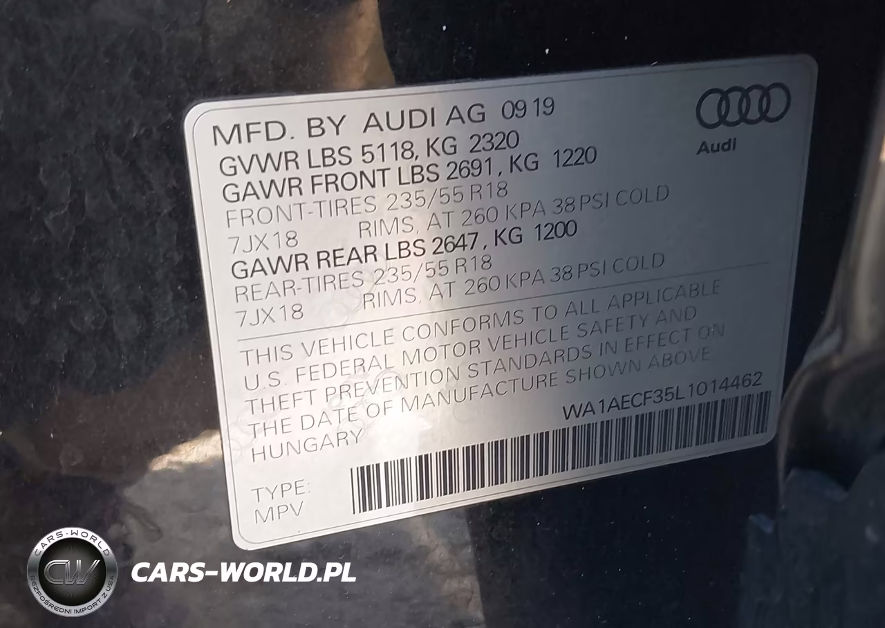 2020 Audi Q3 Premium 45 Tfsi Quattro Tiptronic VIN:WA1AECF35L1014462 - 9