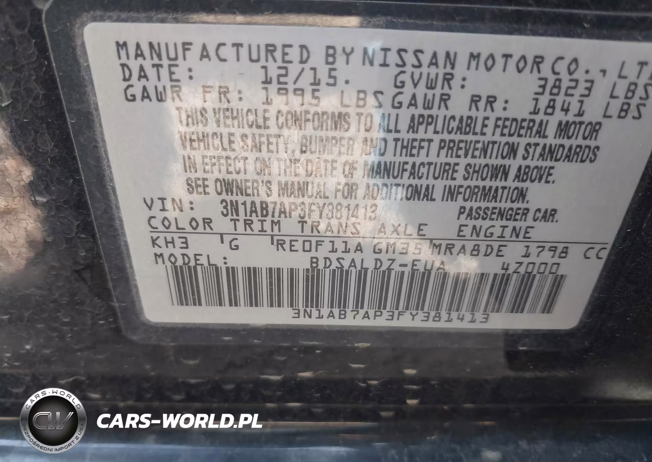 2015 Nissan Sentra Sv VIN:3N1AB7AP3FY381413 - 9