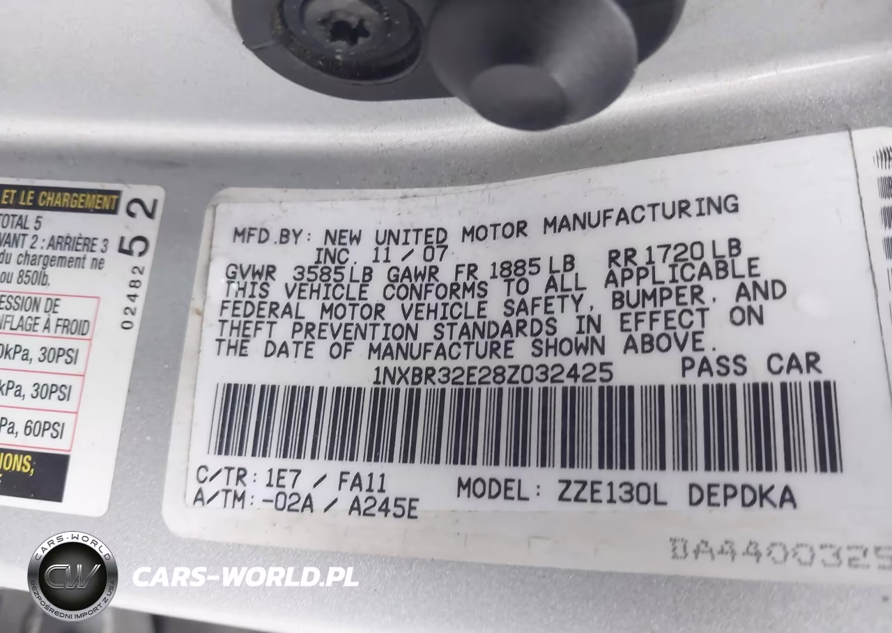 2008 Toyota Corolla Ce VIN:1NXBR32E28Z032425 - 9