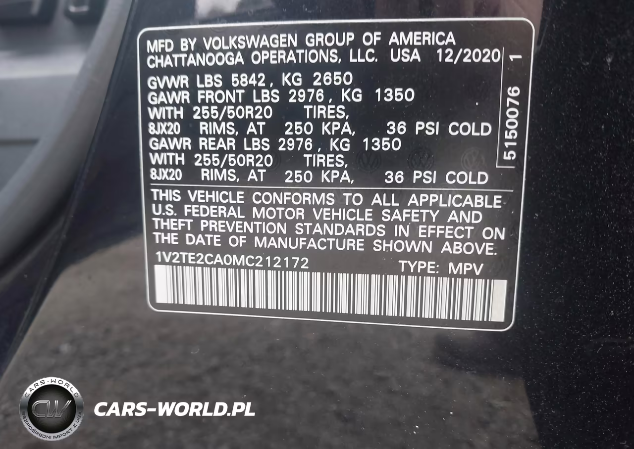 2021 Volkswagen Atlas Cross Sport 3.6L V6 Sel Premium VIN:1V2TE2CA0MC212172 - 9