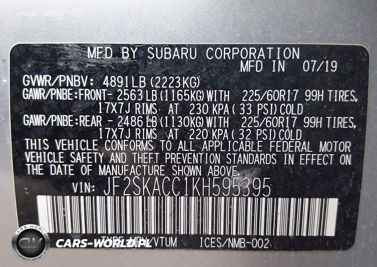 2019 Subaru Forester VIN:JF2SKACC1KH595395 - 9