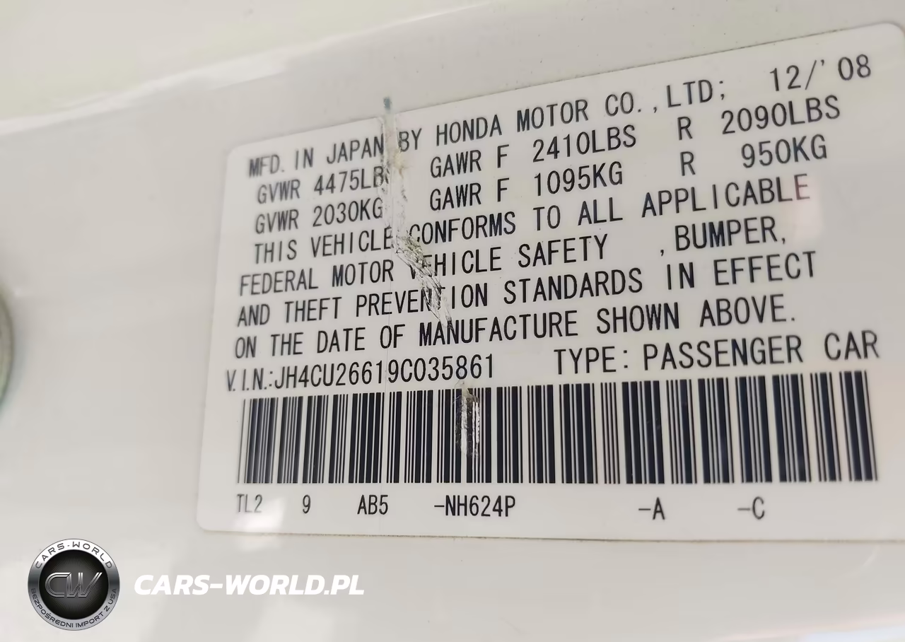 2009 Acura Tsx VIN:JH4CU26619C035861 - 9