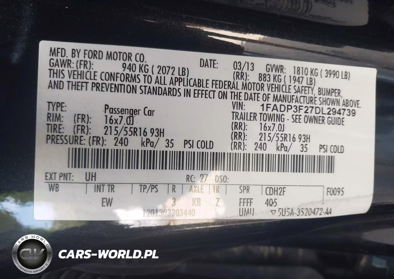 2013 Ford Focus Se VIN:1FADP3F27DL294739 - 9