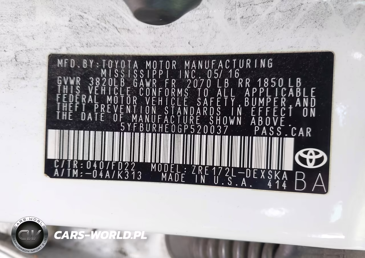 2016 Toyota Corolla S Plus VIN:5YFBURHE0GP520037 - 9