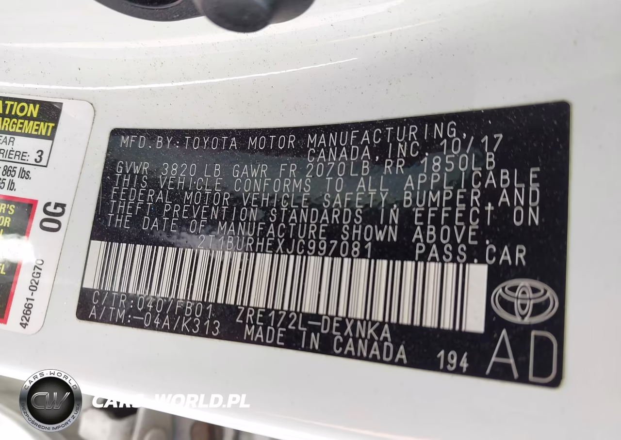 2018 Toyota Corolla Le VIN:2T1BURHEXJC997081 - 9