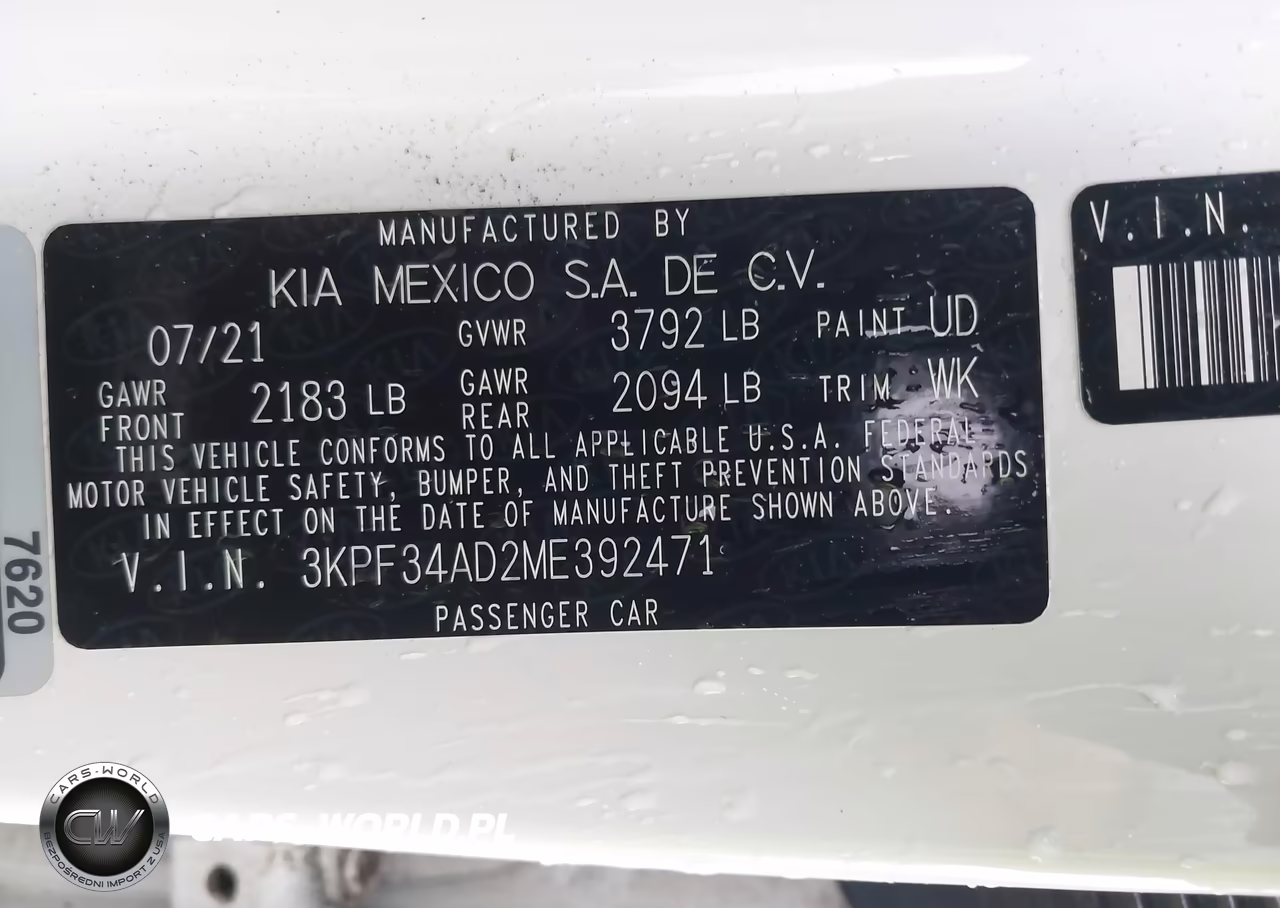 2021 Kia Forte Gt-Line VIN:3KPF34AD2ME392471 - 9