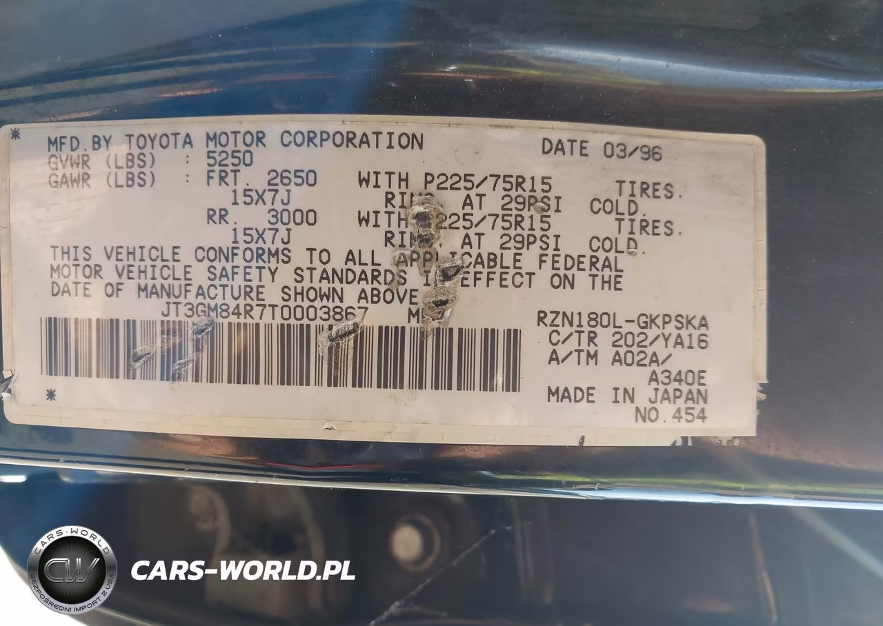 1996 Toyota 4Runner VIN:JT3GM84R7T0003867 - 9