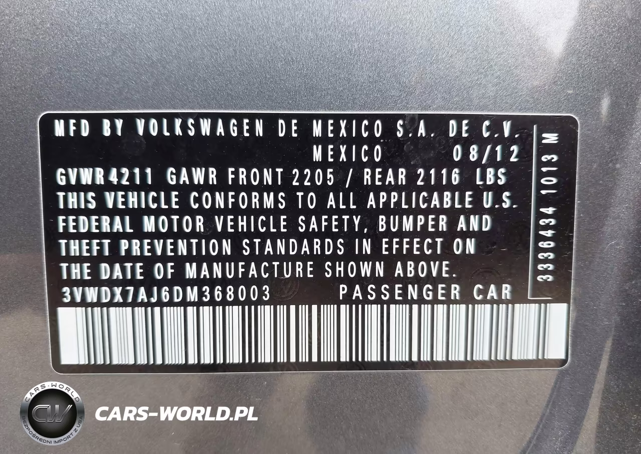 2013 Volkswagen Jetta 2.5L Se VIN:3VWDX7AJ6DM368003 - 9