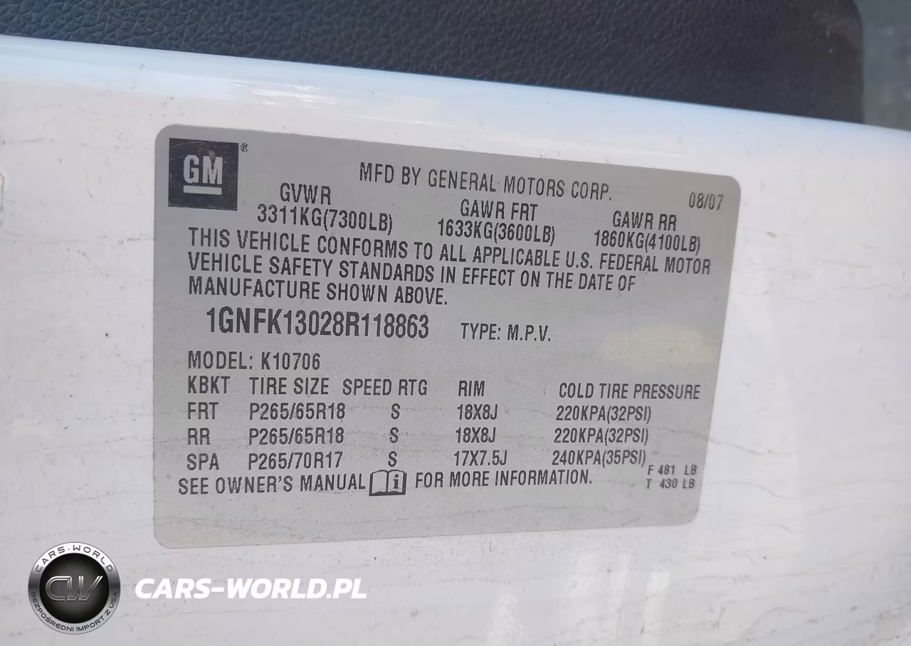 2008 Chevrolet Tahoe Lt VIN:1GNFK13028R118863 - 9