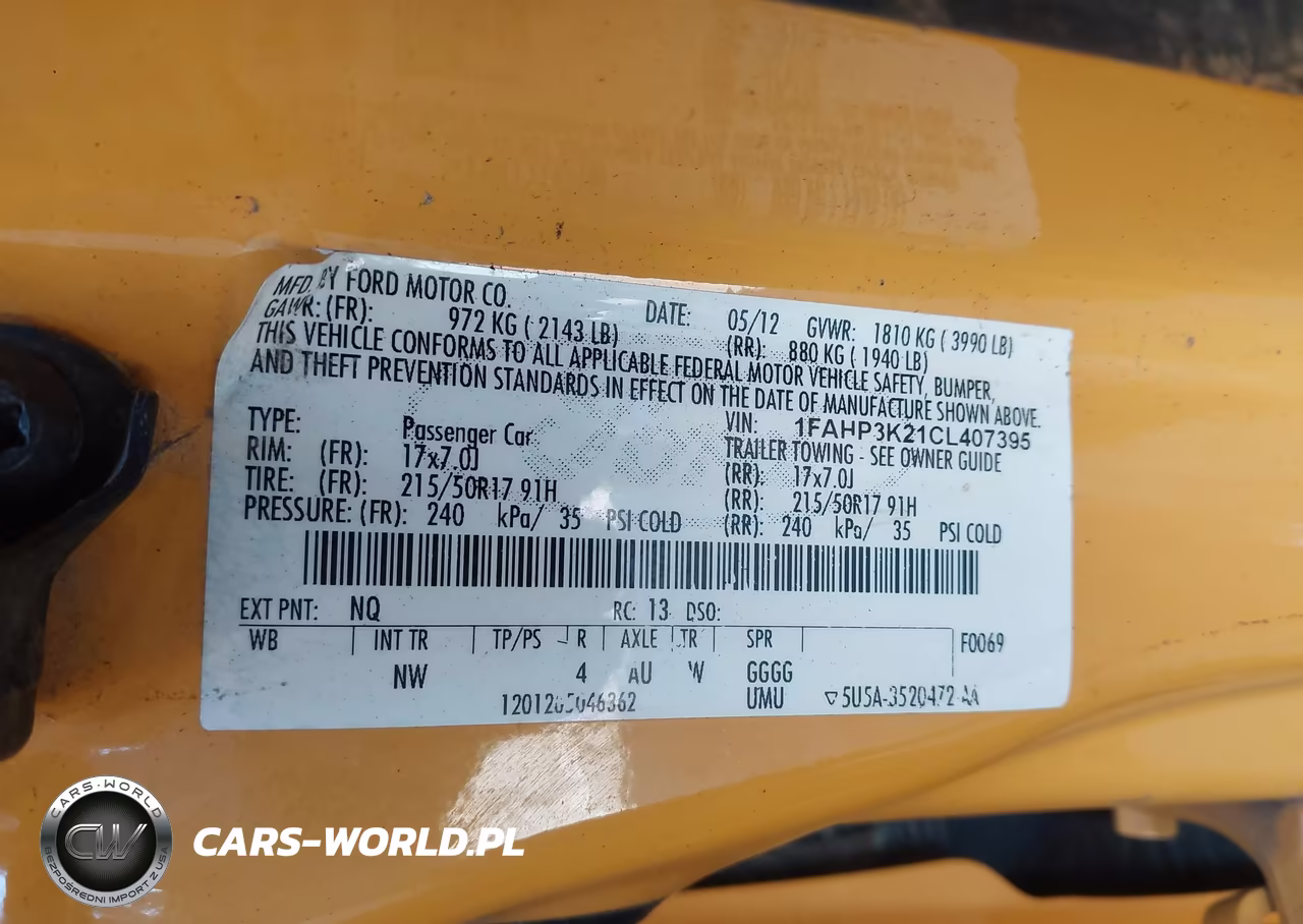 2012 Ford Focus Se VIN:1FAHP3K21CL407395 - 9