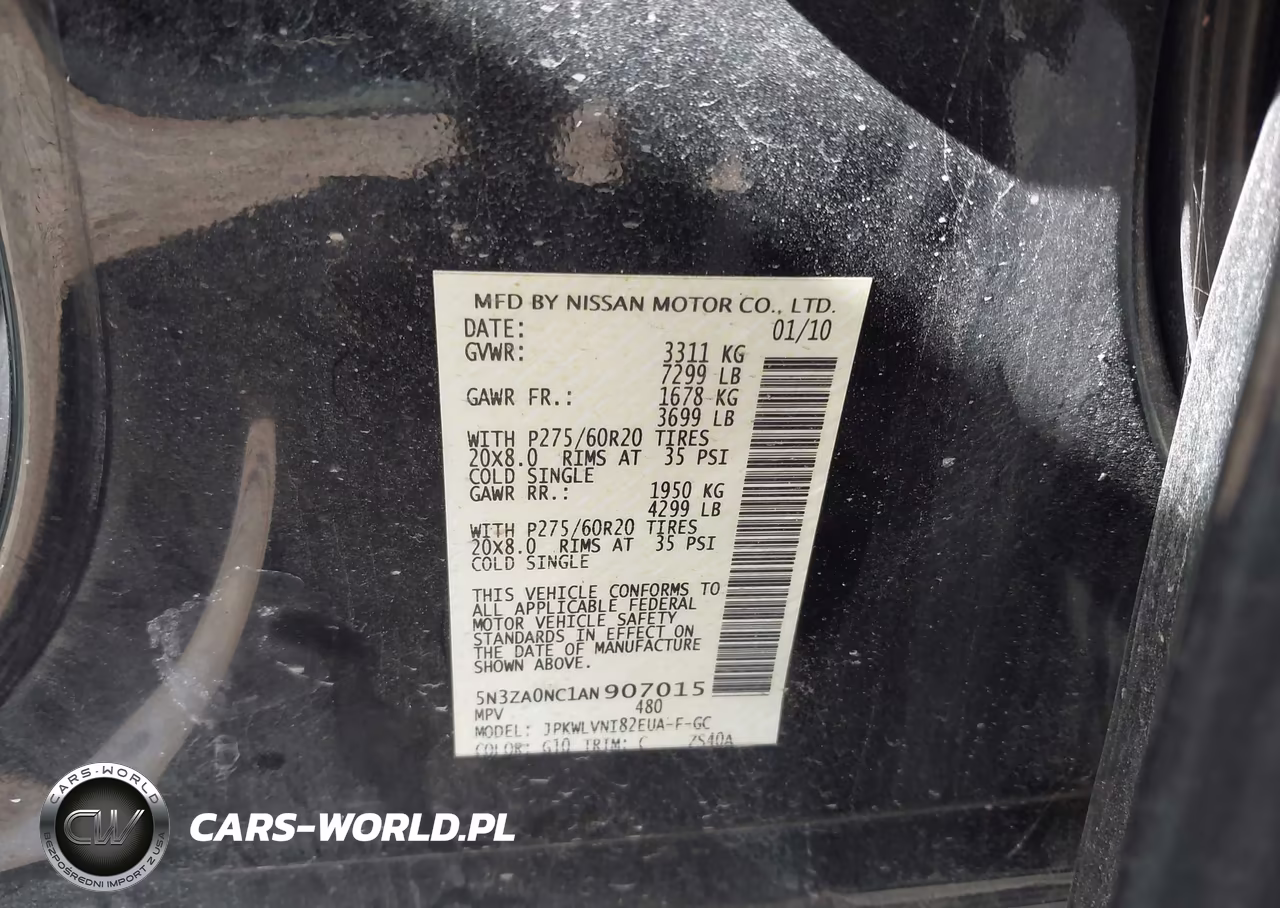 2010 Infiniti Qx56 VIN:5N3ZA0NC1AN907015 - 9