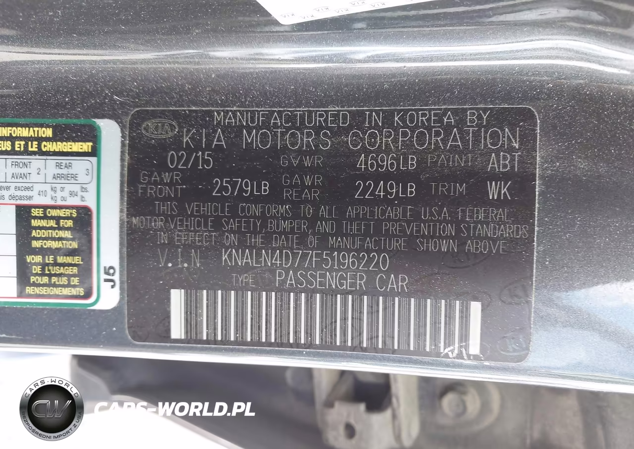 2015 Kia Cadenza Premium VIN:KNALN4D77F5196220 - 9