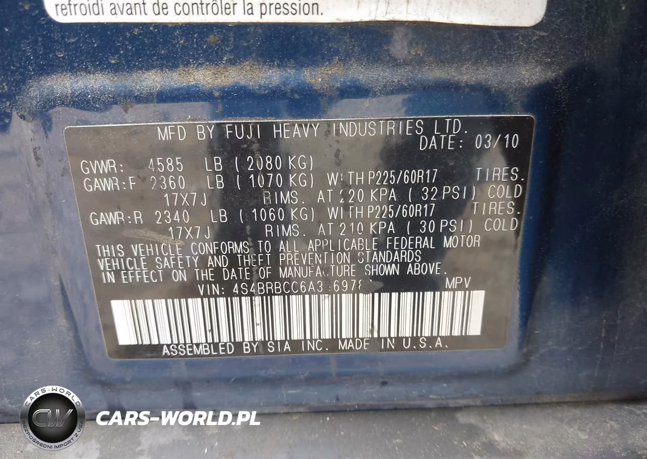 2010 Subaru Outback 2.5I Premium VIN:4S4BRBCC6A3369781 - 9