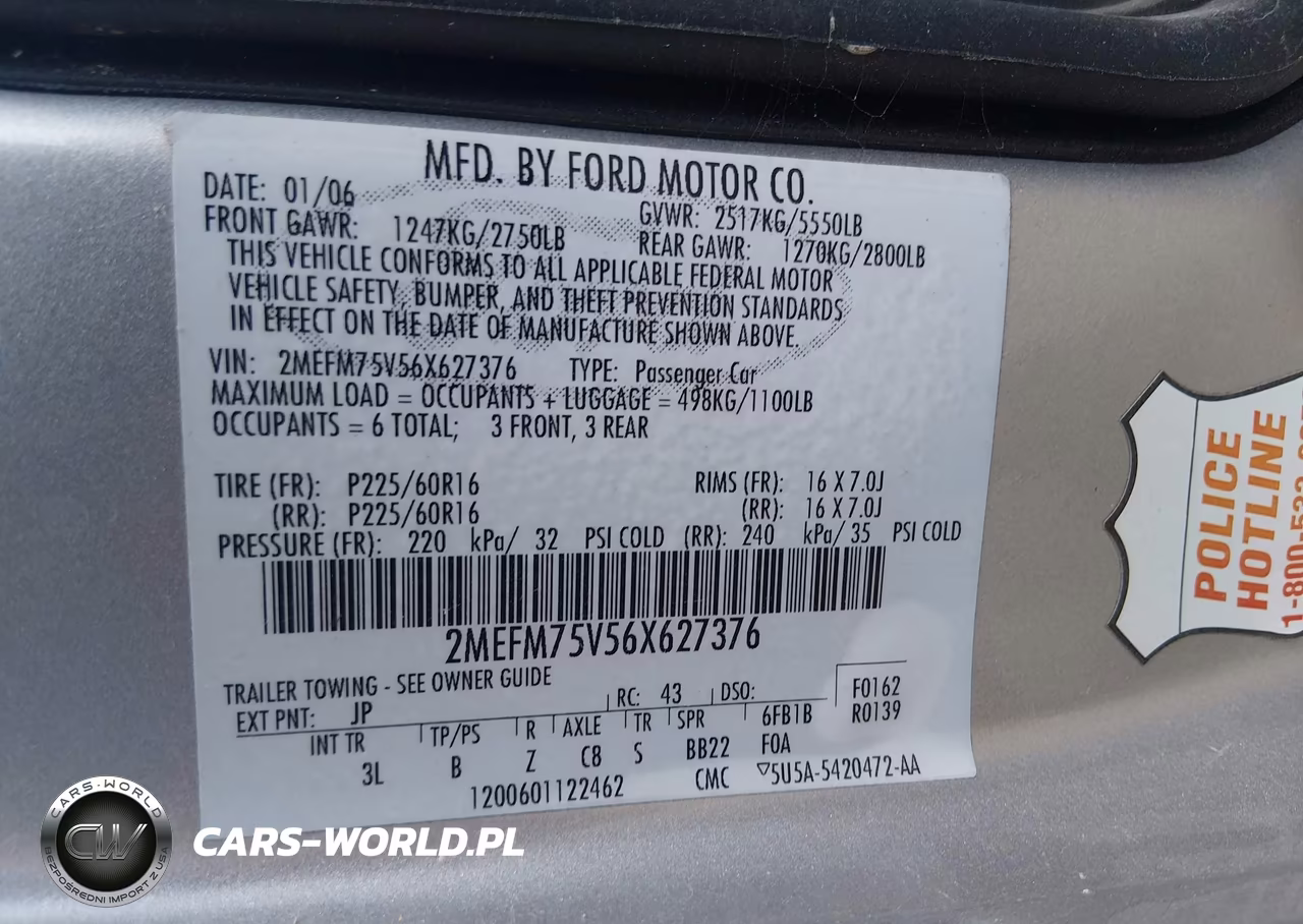 2006 Mercury Grand Marquis Ls VIN:2MEFM75V56X627376 - 9
