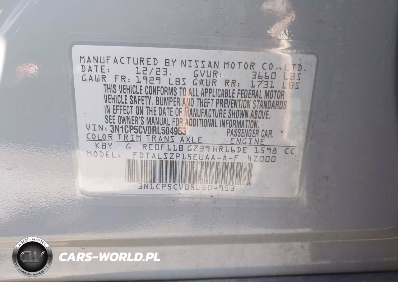 2024 Nissan Kicks Sv Xtronic Cvt VIN:3N1CP5CV0RL504953 - 9