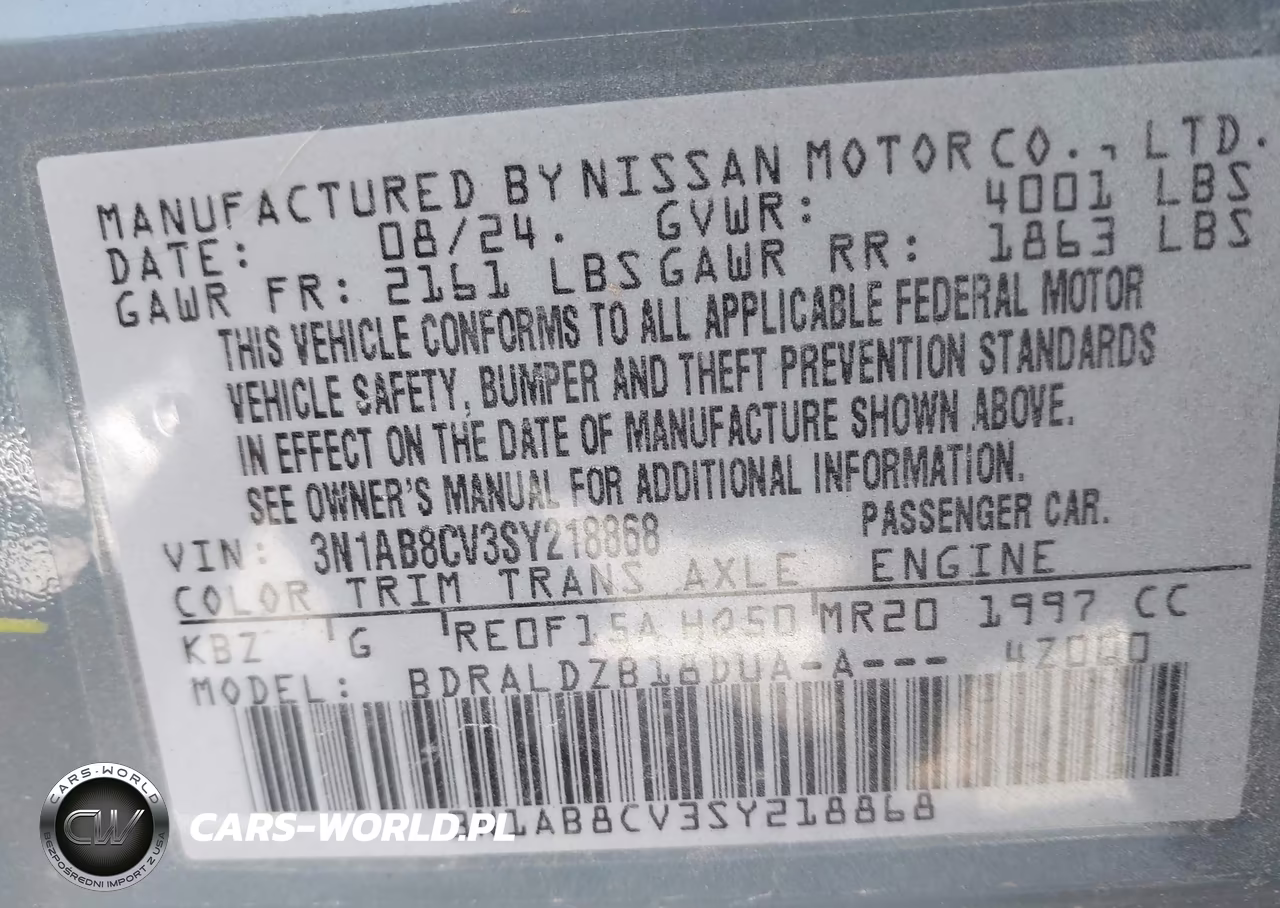 2025 Nissan Sentra Sv VIN:3N1AB8CV3SY218868 - 9
