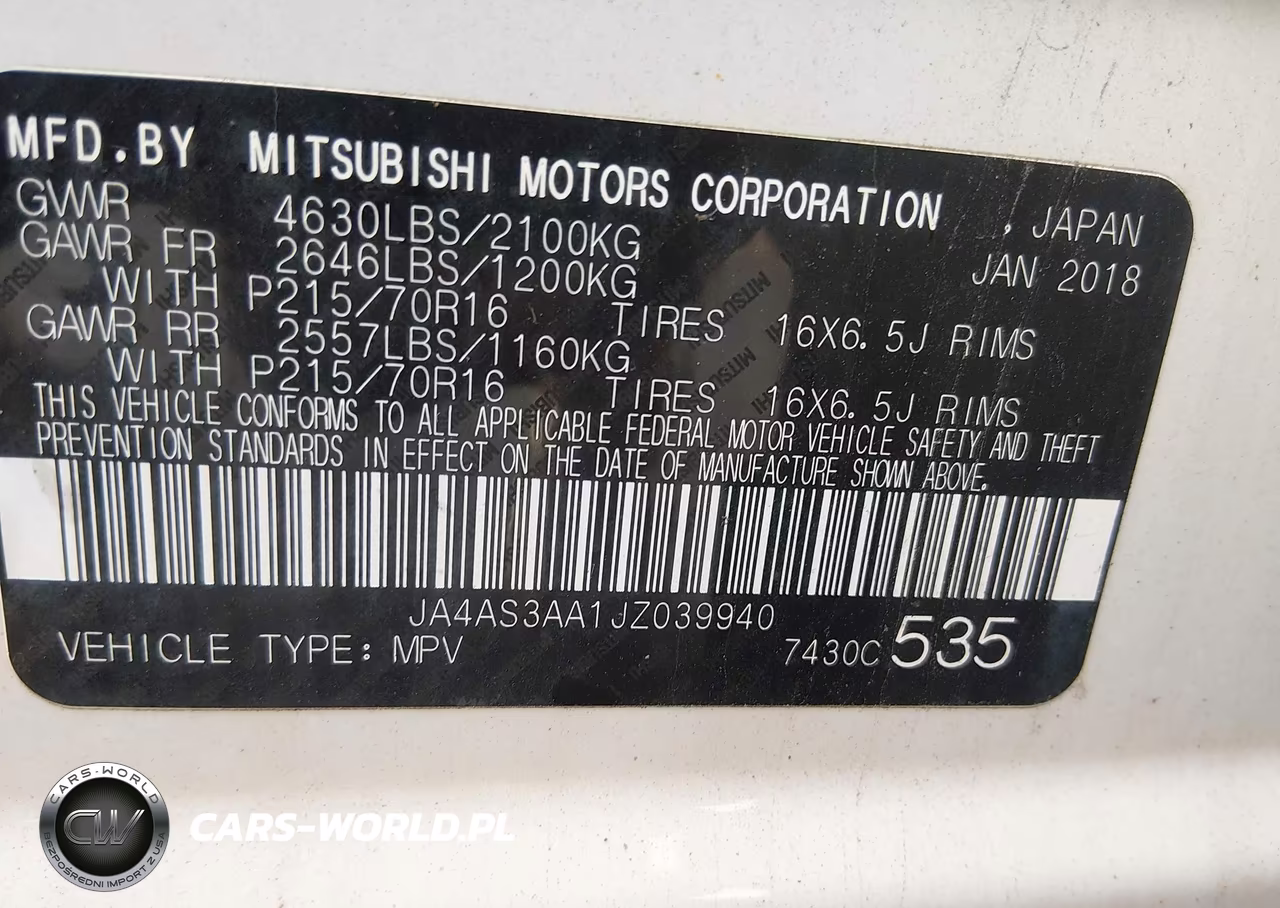 2018 Mitsubishi Eclipse Cross Es VIN:JA4AS3AA1JZ039940 - 9