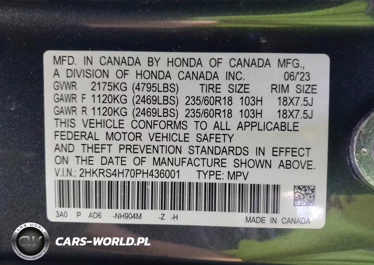 2023 Honda Cr-V Ex-L Awd VIN:2HKRS4H70PH436001 - 9