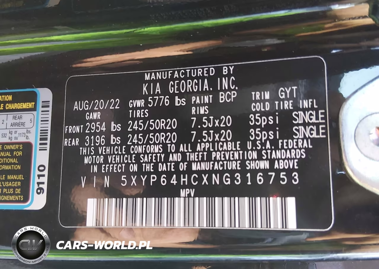2022 Kia Telluride S VIN:5XYP64HCXNG316753 - 9