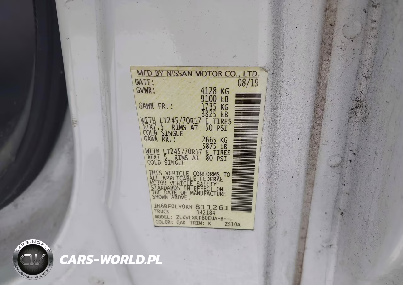 2019 Nissan Nv Cargo Nv2500 Hd Sv V6 VIN:1N6BF0LY0KN811261 - 9