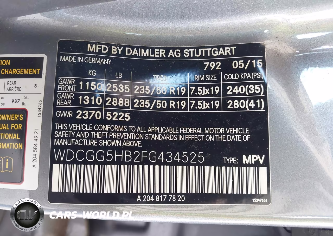 2015 Mercedes-Benz Glk 350 VIN:WDCGG5HB2FG434525 - 9