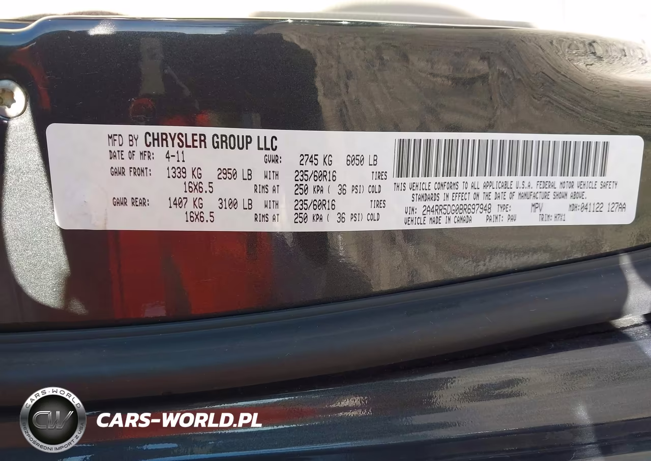 2011 CHRYSLER TOWN & COUNTRY TOURING VIN:2A4RR5DG0BR697948 - 9