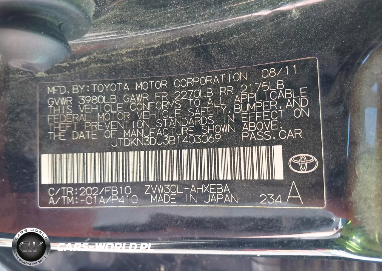 2011 Toyota Prius Two VIN:JTDKN3DU3B1403069 - 9