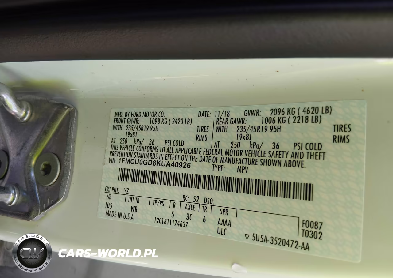 2019 Ford Escape Se VIN:1FMCU0GD8KUA40926 - 9
