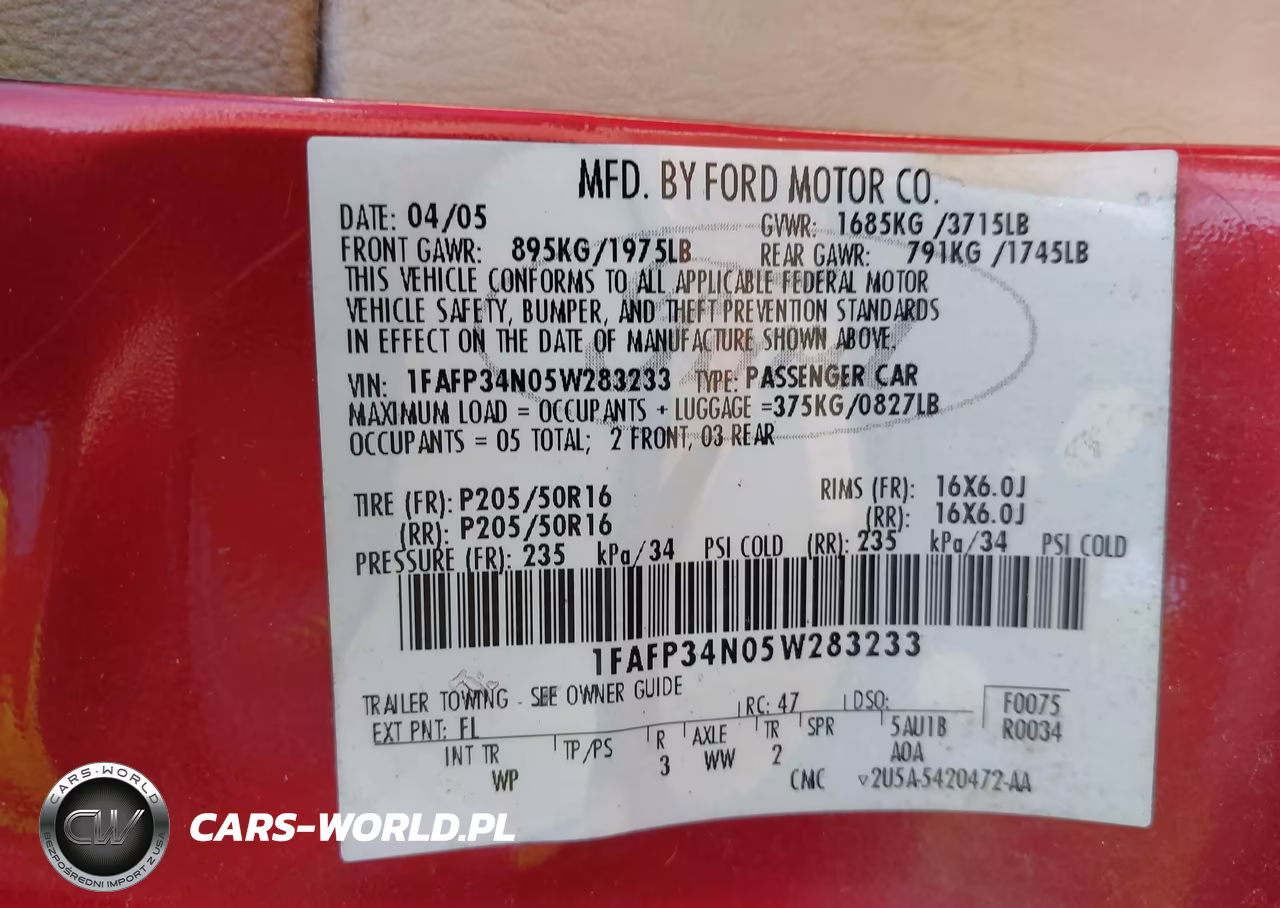 2005 Ford Focus Zx4 VIN:1FAFP34N05W283233 - 9