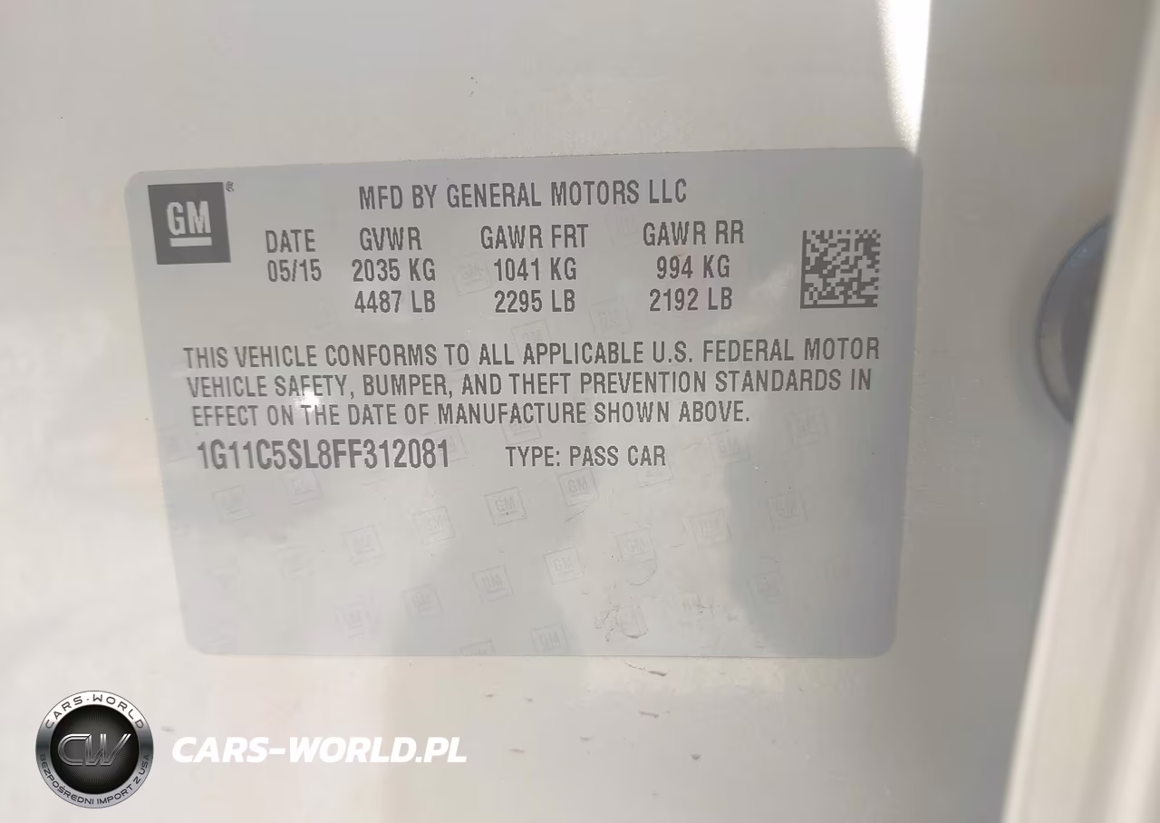 2015 Chevrolet Malibu 1Lt VIN:1G11C5SL8FF312081 - 9